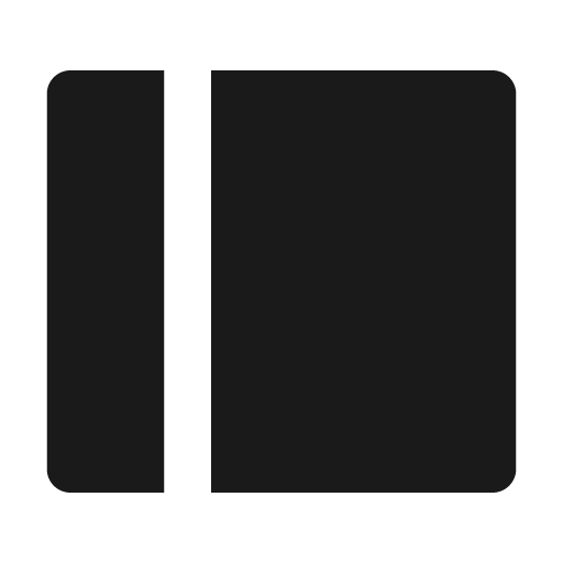 Layout left fill icon, filled style, from Remix Icon