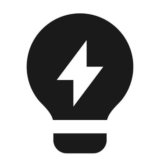 Lightbulb flash fill icon, filled style, from Remix Icon