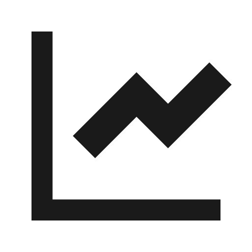 Line chart fill icon, filled style, from Remix Icon