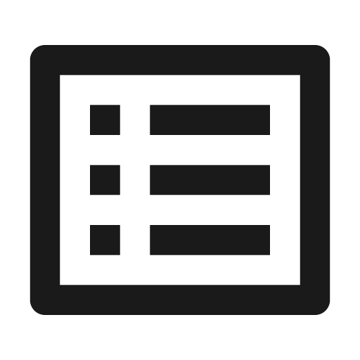List view icon, solid style, from Remix Icon