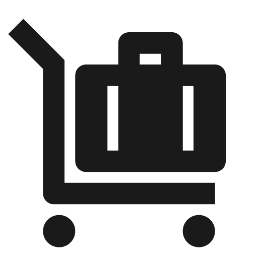 Luggage cart fill icon, filled style, from Remix Icon