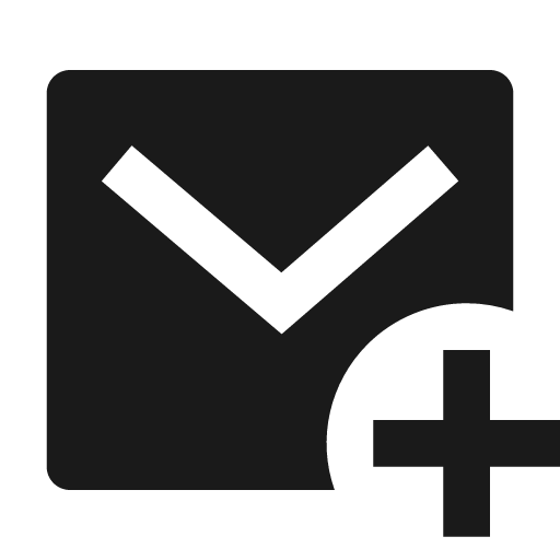 Mail add fill icon, filled style, from Remix Icon