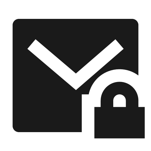Mail lock fill icon, filled style, from Remix Icon