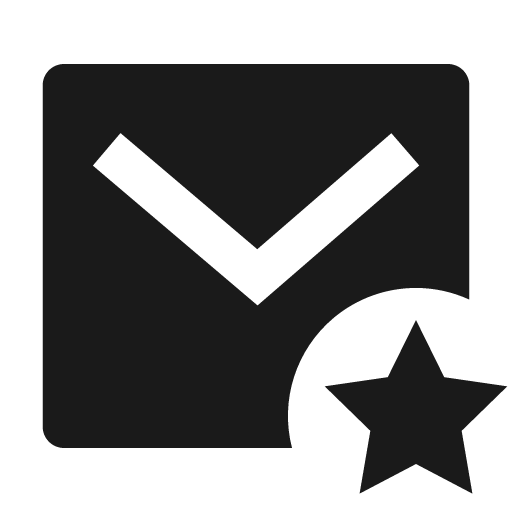 Mail star fill icon, filled style, from Remix Icon