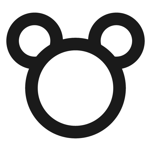 Mickey line icon, outline style, from Remix Icon