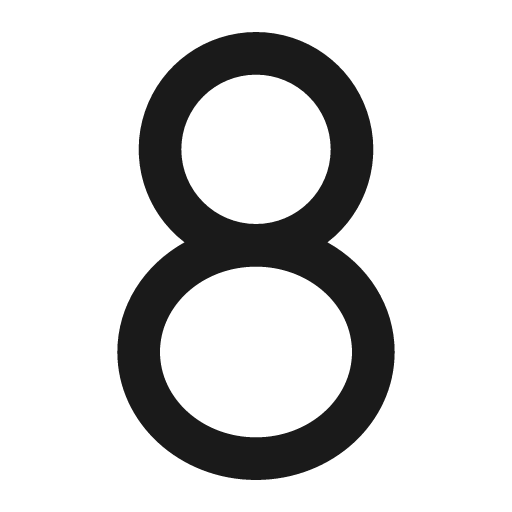 Number 8 icon, solid style, from Remix Icon