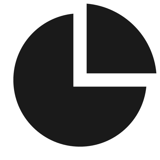 Pie chart 2 fill icon, filled style, from Remix Icon