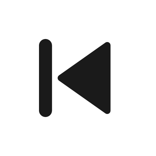 Skip back mini fill icon, filled style, from Remix Icon