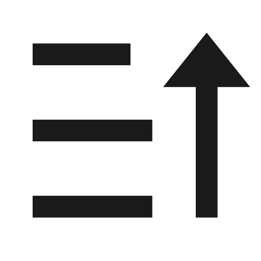 Sort asc icon, solid style, from Remix Icon