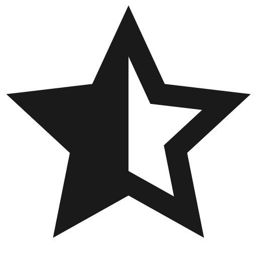 Star half line icon, outline style, from Remix Icon