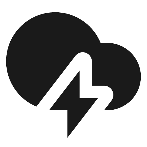 Thunderstorms fill icon, filled style, from Remix Icon