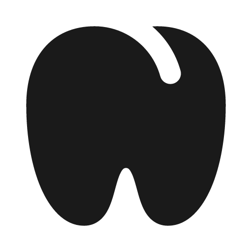 Tooth fill icon, filled style, from Remix Icon