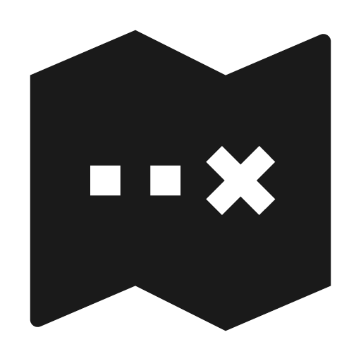 Treasure map fill icon, filled style, from Remix Icon