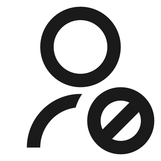 User forbid line icon, outline style, from Remix Icon