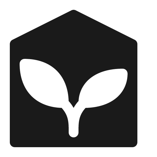 Building with plant icon, solid style, from Röntgen