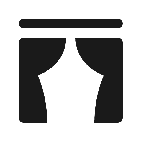 Curtains icon, solid style, from Röntgen