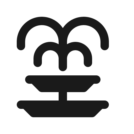Fountain cascade icon, solid style, from Röntgen
