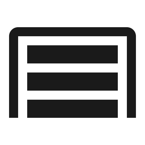 Garage door icon, solid style, from Röntgen