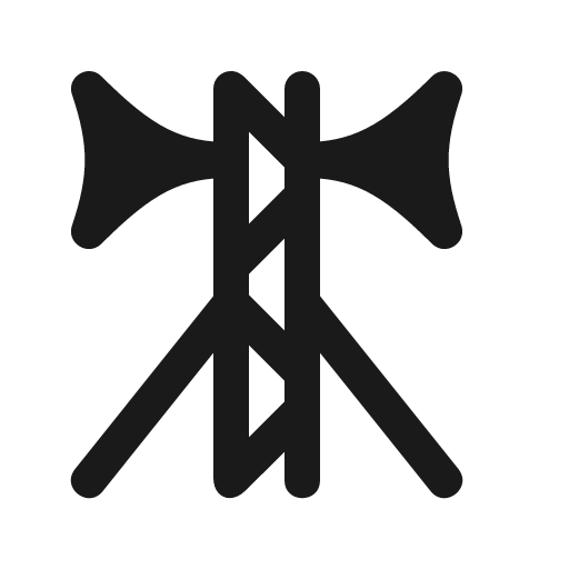 Lattice guyed siren left siren right icon, solid style, from Röntgen