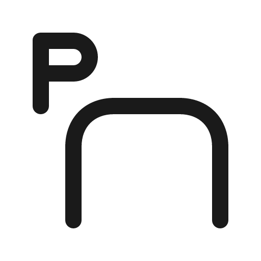 P small bicycle parking stand icon, solid style, from Röntgen