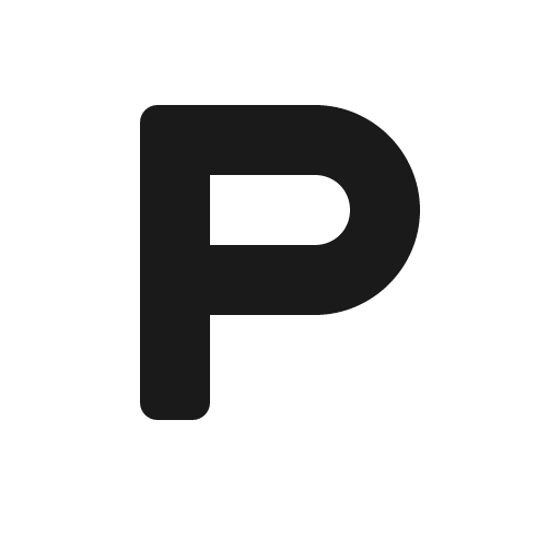 P icon, solid style, from Röntgen