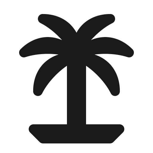 Palm urban tree pot icon, solid style, from Röntgen