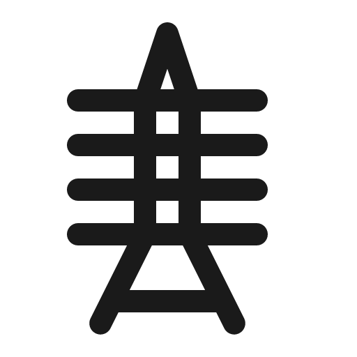 Power tower 4 level icon, solid style, from Röntgen