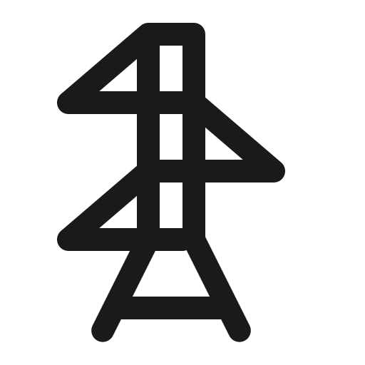 Power tower triangle icon, solid style, from Röntgen