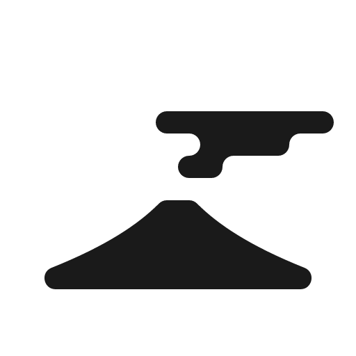 Shield volcano smoke icon, solid style, from Röntgen