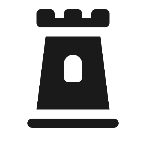 Tower defensive icon, solid style, from Röntgen