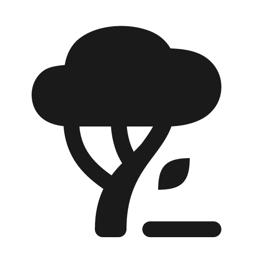 Tree with leaf bottom right horizontal line icon, outline style, from Röntgen