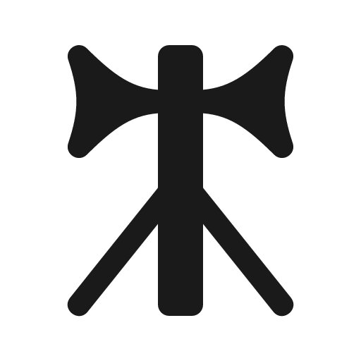 Tube guyed siren left siren right icon, solid style, from Röntgen