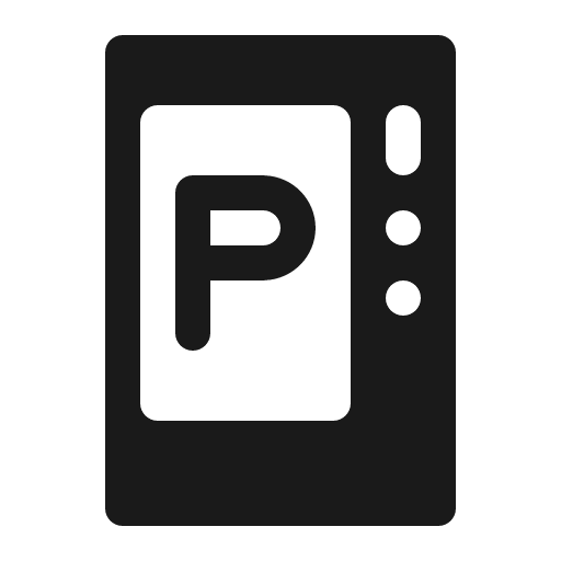 Vending p icon, solid style, from Röntgen