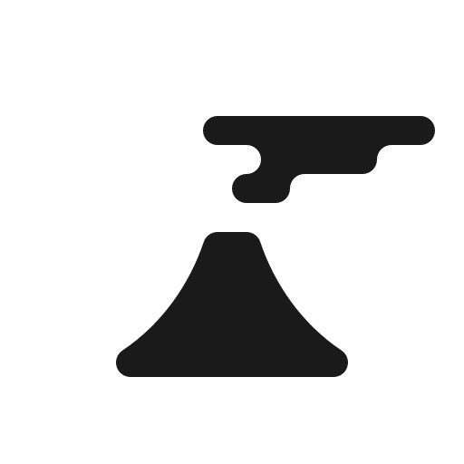 Volcanic cone smoke icon, solid style, from Röntgen