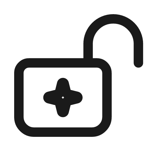 Ai unlock line icon, outline style, from Sargam Icons