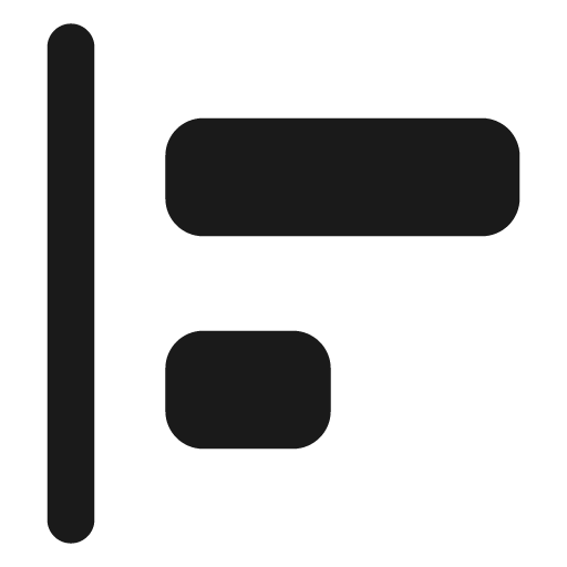 Align left detailed fill icon, filled style, from Sargam Icons