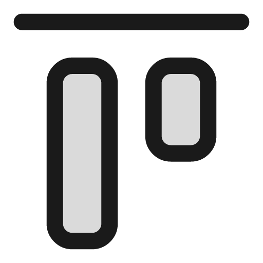 Align top detailed duotone icon, two-tone style, from Sargam Icons