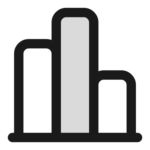 Bar chart duotone icon, two-tone style, from Sargam Icons