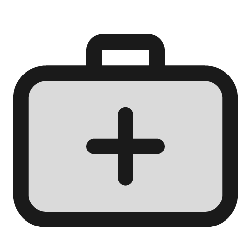 Briefcase medical duotone icon, two-tone style, from Sargam Icons