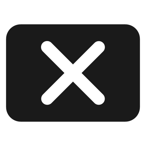 Cancel presentation fill icon, filled style, from Sargam Icons