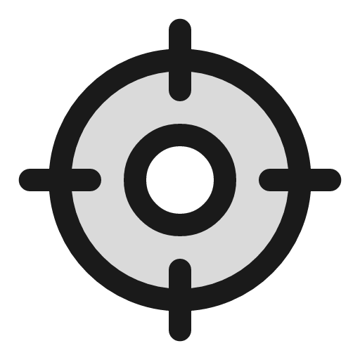 Crosshair detailed duotone icon, two-tone style, from Sargam Icons
