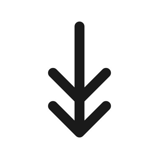 Down two headed line icon, outline style, from Sargam Icons
