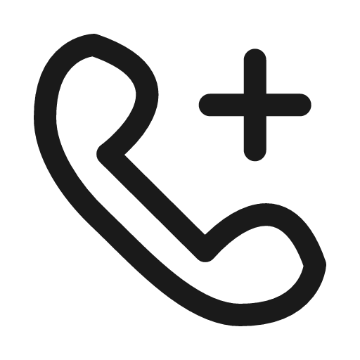 Phone add call line icon, outline style, from Sargam Icons