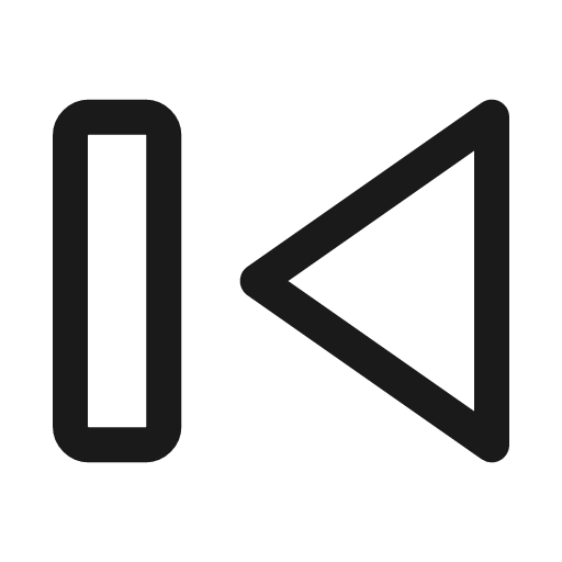 Play previous line icon, outline style, from Sargam Icons