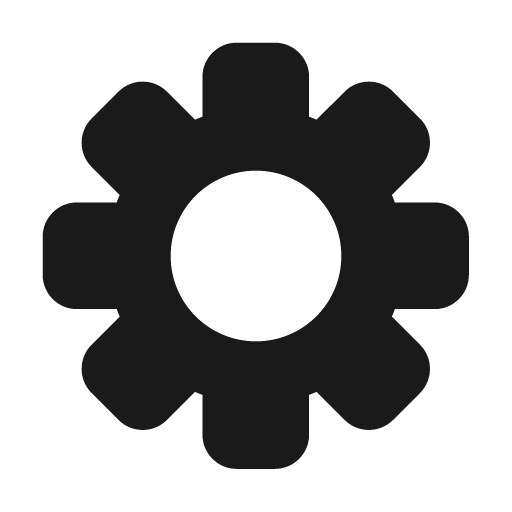 Settings thick fill icon, filled style, from Sargam Icons