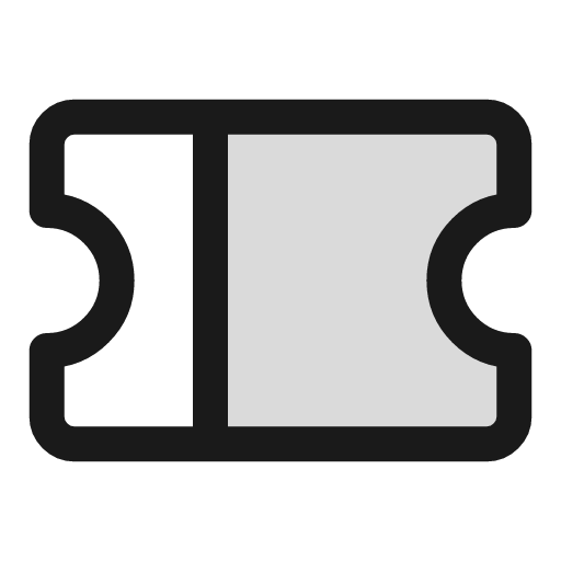 Ticket alt 1 duotone icon, two-tone style, from Sargam Icons