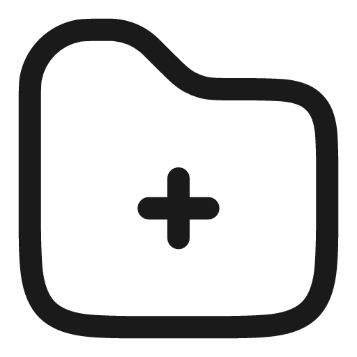 Add folder linear icon, line style, from Solar