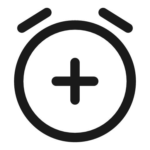 Alarm add linear icon, line style, from Solar