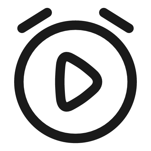 Alarm play linear icon, line style, from Solar