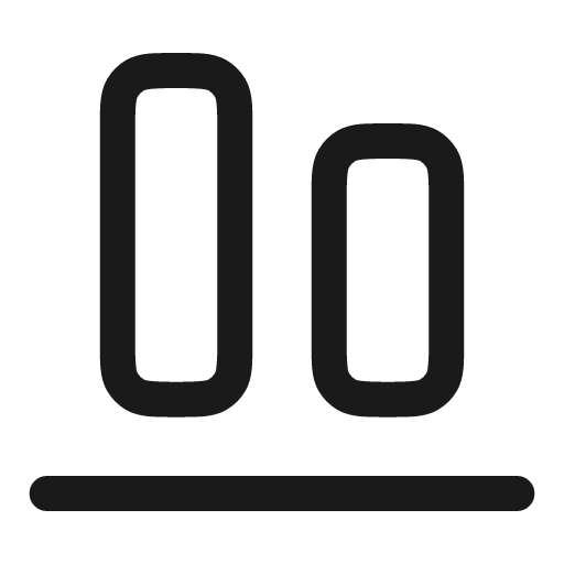 Align bottom linear icon, line style, from Solar